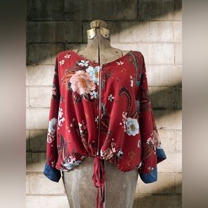 ⚡️DAYTRIP⚡️Floral Zip-Up Cropped Kimono